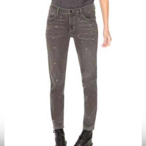NWT Free People x Sandrine Rose Denim jeans gray, paint splatter fits 26-27” - Picture 3 of 8